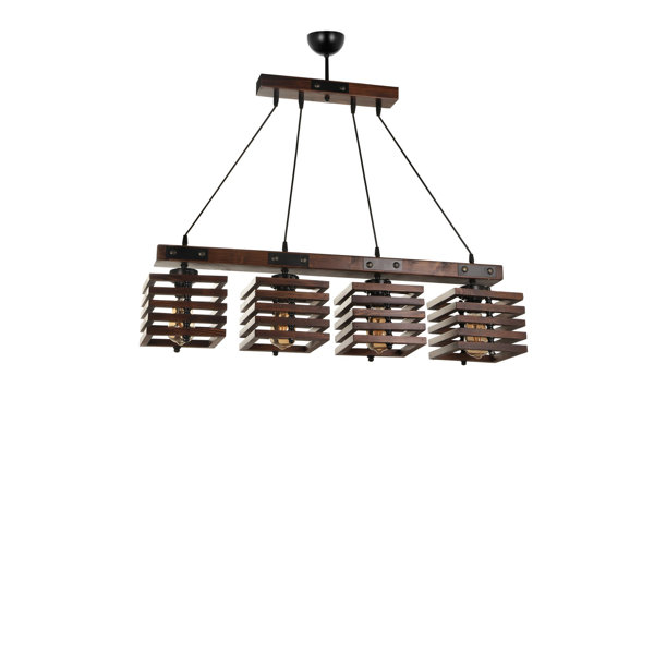 Union Rustic Kodi 4 Light Kitchen Island Square / Rectangle Pendant